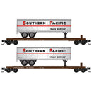 Micro-Trains 983 02 280 N 57' Converted TOFC Flatcars (2-Pack) with Trailers, Southern Pacific