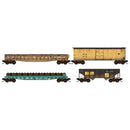 Micro-Trains 983 02 283 N 40' Steel Boxcar, 50' Gondola, 50' Flatcar, 33' Twin Bay Hopper, Penn Central