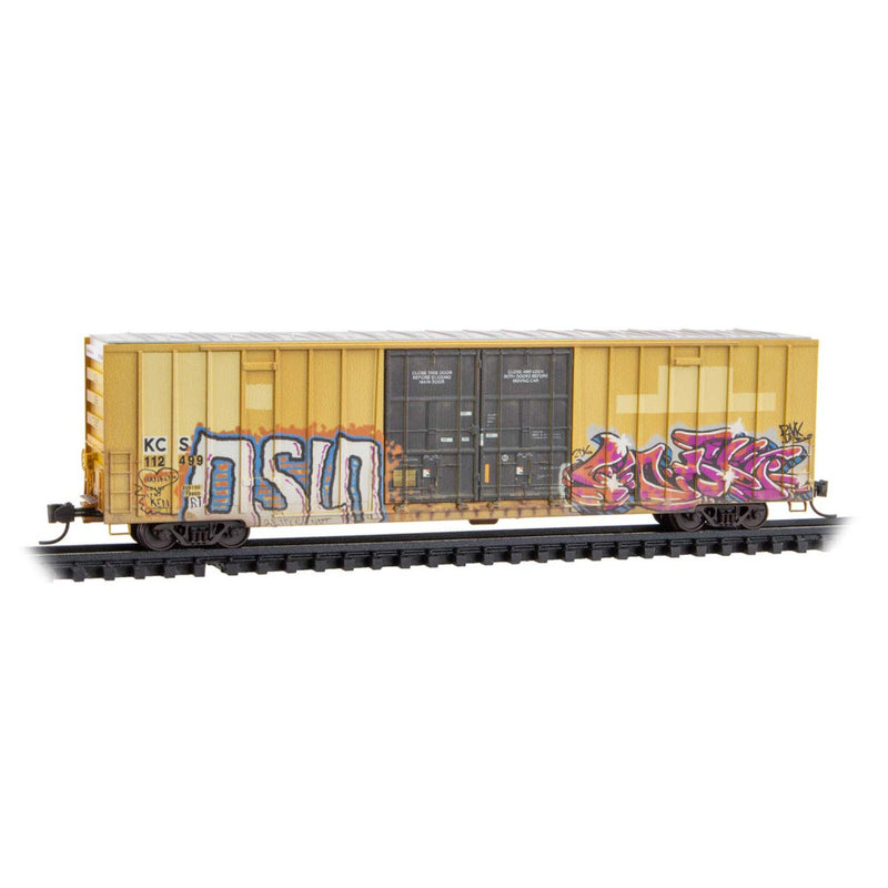 Micro-Trains N 12344150 Weathered 60' High-Cude Boxcar, Kansas City Southern ex-TTX