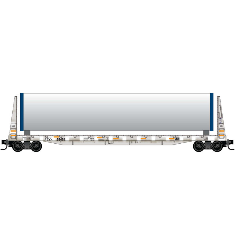 PREORDER Micro-Trains N 05444473 61' Bulkhead Flatcar, PEYX Wind Turbine Consist