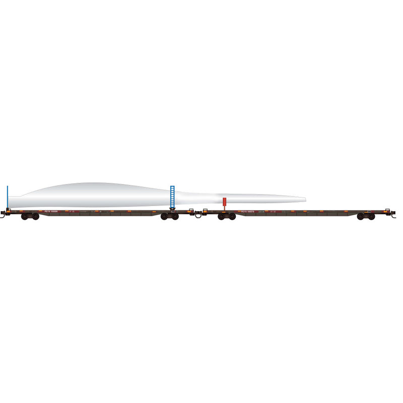 PREORDER Micro-Trains N 98302286 89' Flatcar, PEYX Wind Turbine Consist