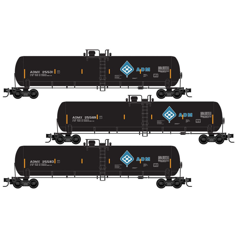 PREORDER Micro-Trains N 98300241 56' General Service Tank Car Set, ADM (3-Pack)