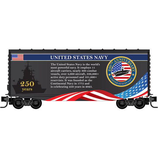PREORDER Micro-Trains N 10100842 40' Hy-Cube Boxcar, US Navy Anniversary Car