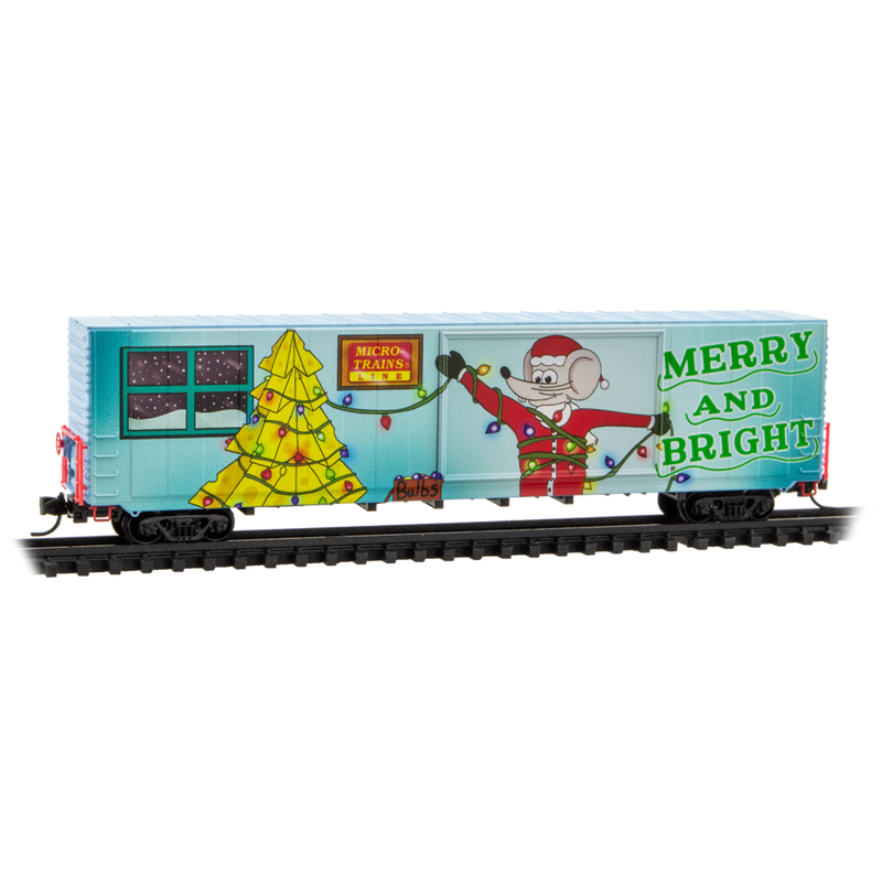 PREORDER Micro-Trains N 10200855 60' Excess Height Double Plug Door Boxcar, Micro-Mouse Christmas Car 2025 (Un-Lit)