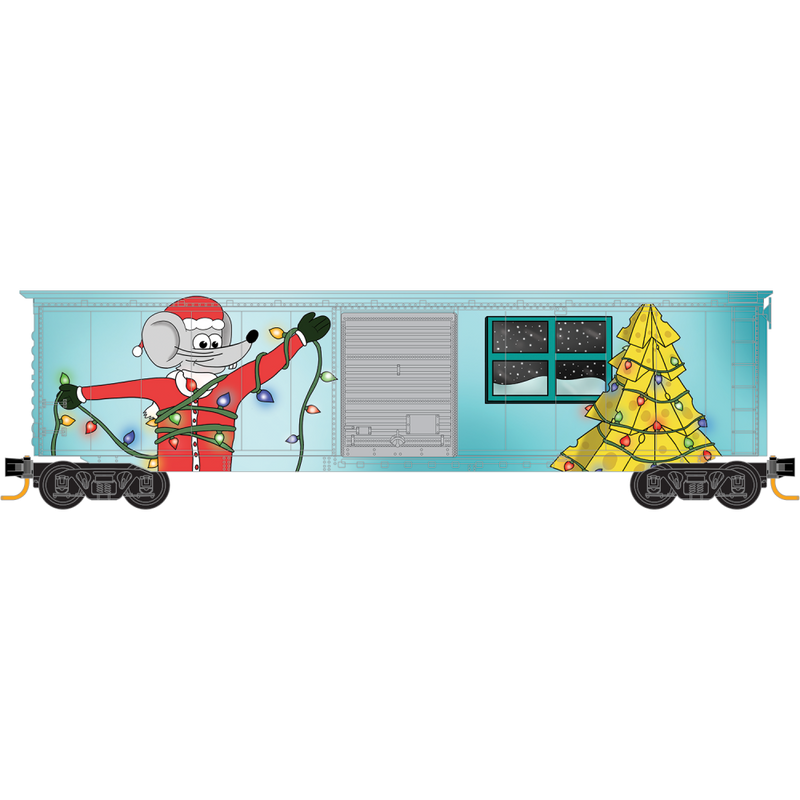 PREORDER Micro-Trains Z 50500490 50' Standard Boxcar, Micro-Mouse Christmas Car 2025