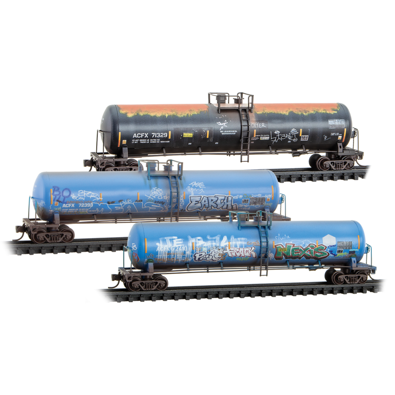 Micro-Trains N 98305101 Weathered 56' General Service Tank Cars, American Car & Foundry (3-Pack)