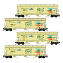 PREORDER Micro-Trains N 983100244 3-Bay Covered Hopper Grain Train Runner Pack, Columbia Basin