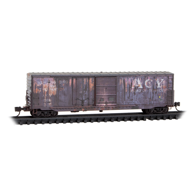 Micro-Trains N 07644530 Weathered 50' Standard Boxcar, Akron Canton & Youngstown
