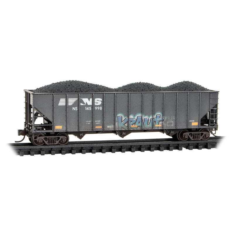 Micro-Trains N 98305104 Weathered 100-Ton 3-Bay Open Hoppers, Norfolk Southern