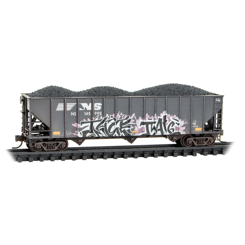 Micro-Trains N 98305104 Weathered 100-Ton 3-Bay Open Hoppers, Norfolk Southern