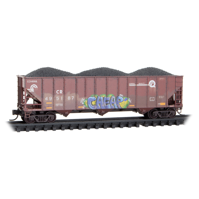Micro-Trains N 98305103 Weathered 100-Ton 3-Bay Open Hoppers, Conrail