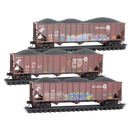 Micro-Trains N 98305103 Weathered 100-Ton 3-Bay Open Hoppers, Conrail