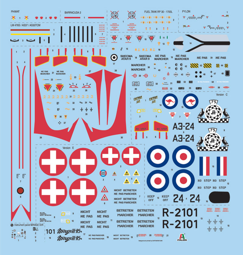 Italeri 2510 - SCALE 1 : 32 MIRAGE III E/R