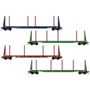 PREORDER Micro-Trains N 98302294 61’ Bulkhead Flatcar, Montana Rail Link Easter Egg Bulkhead (4-Pack)