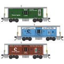 PREORDER Micro-Trains N 98302295 31’ Bay Window Caboose Runner Pack, Chessie System-B&O