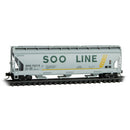PREORDER Micro-Trains N 09400155 3-Bay Covered Hopper, Soo Line