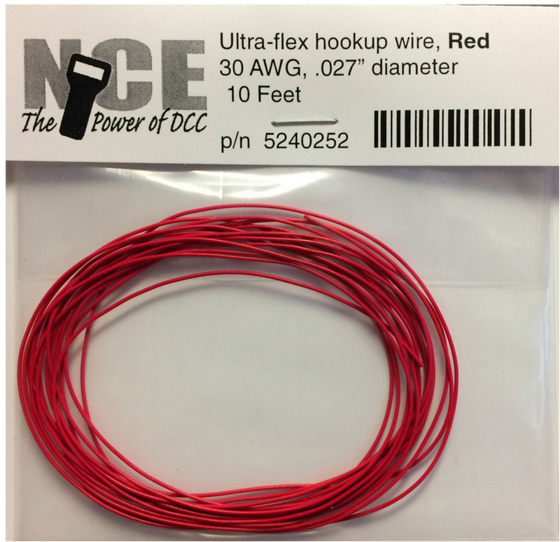 NCE DCC 5240252 10' of 30 Gauge Wire, Red