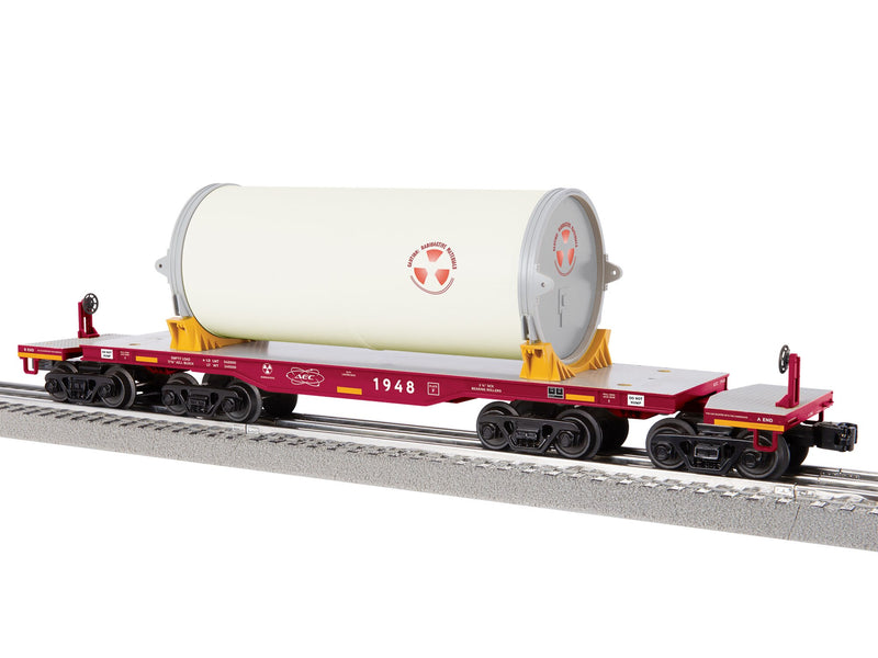 PREORDER Lionel 2-526180 O 8-Axle Heavy-Duty Flatcar w/Canister Load - 3-Rail - Ready to Run -- AEC