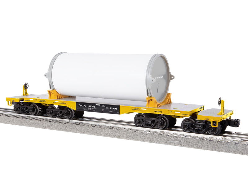 PREORDER Lionel 2-526210 O 8-Axle Heavy-Duty Flatcar w/Canister Load - 3-Rail - Ready to Run -- TTX QTTX