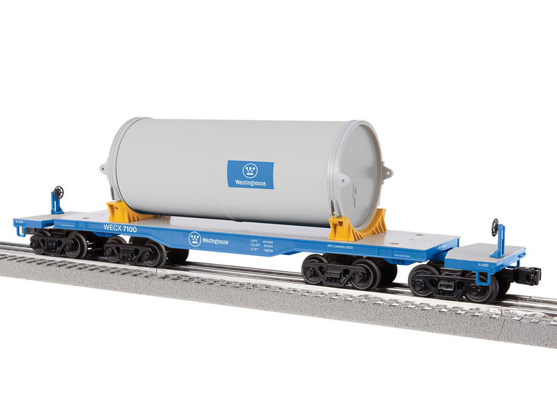 PREORDER Lionel 2-526220 O 8-Axle Heavy-Duty Flatcar w/Canister Load - 3-Rail - Ready to Run -- Westinghouse WECX