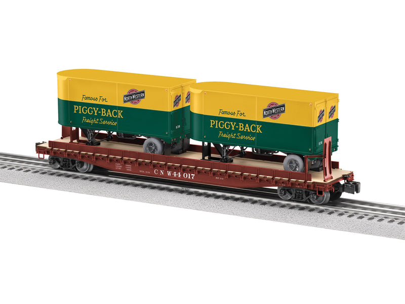 PREORDER Lionel 2-526370 O Intermodal TOFC Flatcar w/2 Trailers - 3-Rail - Ready to Run -- Chicago & North Western