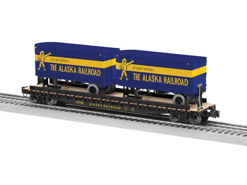 PREORDER Lionel 2-526390 O Intermodal TOFC Flatcar w/2 Trailers - 3-Rail - Ready to Run -- Alaska Railroad