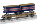 Lionel O 2528670 Flatcar with Piggyback Trailers, Liberty Eagle | 107.99