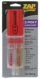 Robart Mfg Inc PT-36 Z-POXY Zap 5-Minute Epoxy Quick Shot Syringe, 1oz 29.6mL