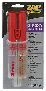 Robart Mfg Inc PT-36 Z-POXY Zap 5-Minute Epoxy Quick Shot Syringe, 1oz 29.6mL