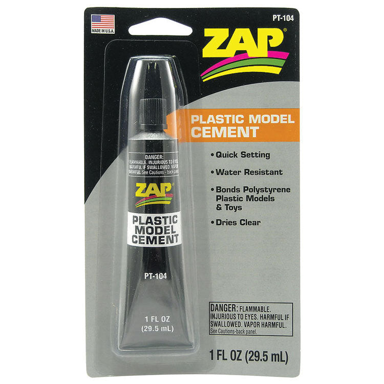 Robart Mfg Inc PT-104 Zap Plastic Model Cement, 1oz 29.6mL Tube