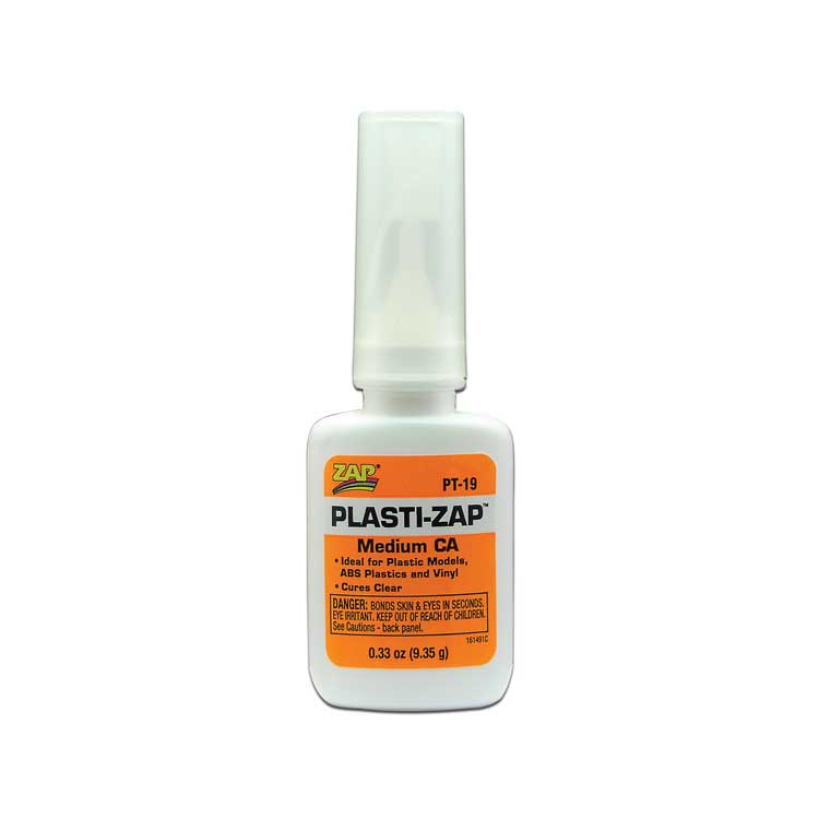 Robart Mfg Inc PT19 Plasti-Zap CA++ Instant Plastic Glue, 1/3oz 9.9mL