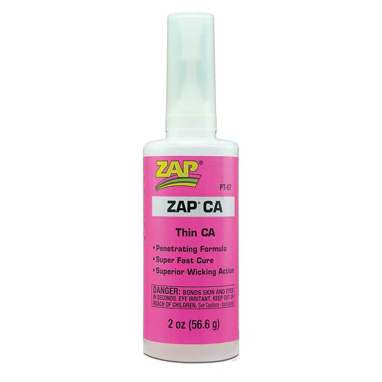 Robart Mfg Inc PT07 ZAP/CA Super-Thin Instant Adhesive, 2oz 59.1mL