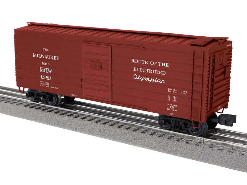 PREORDER Lionel 2-542022 O 40' Rib-Side Boxcar - 3-Rail - Ready to Run -- Milwaukee Road