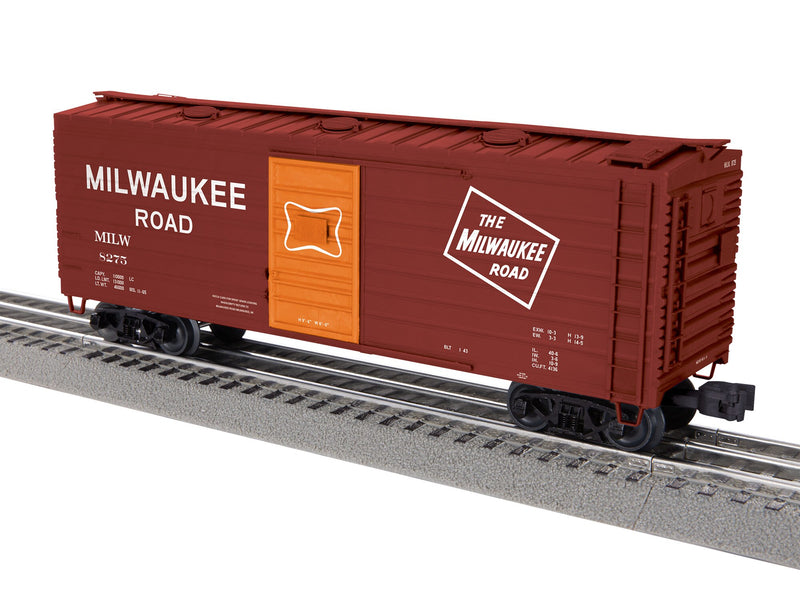 PREORDER Lionel 2-542041 O 40' Rib-Side Boxcar w/Hatches - 3-Rail - Ready to Run -- Milwaukee Road