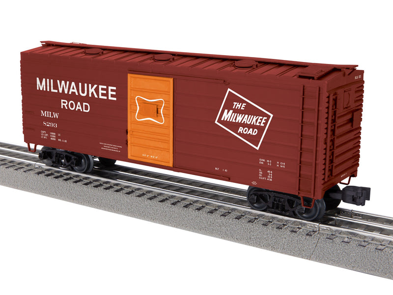 PREORDER Lionel 2-542042 O 40' Rib-Side Boxcar w/Hatches - 3-Rail - Ready to Run -- Milwaukee Road