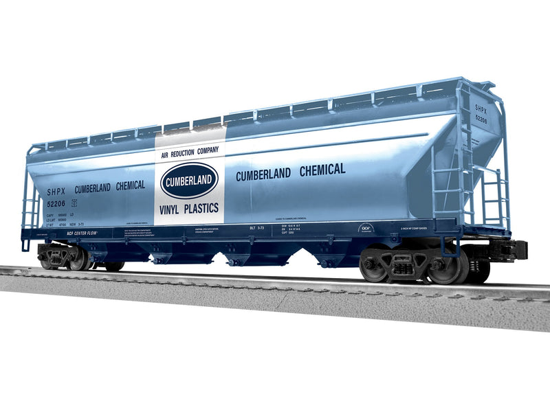 PREORDER Lionel 2-542181 O ACF 4-Bay Covered Hopper - 3-Rail - Ready to Run -- Cumberland Chemical SHPX