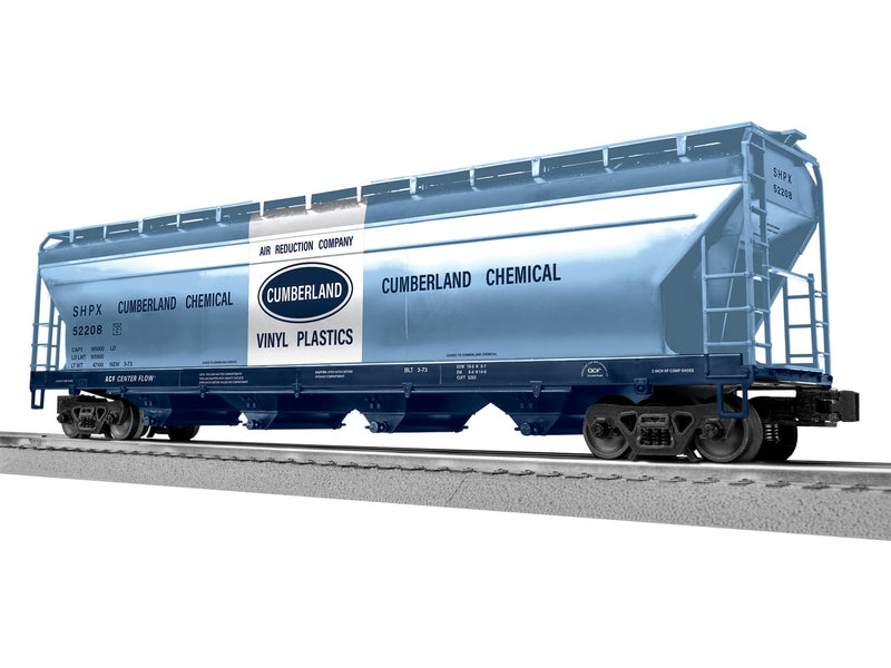 PREORDER Lionel 2-542182 O ACF 4-Bay Covered Hopper - 3-Rail - Ready to Run -- Cumberland Chemical SHPX