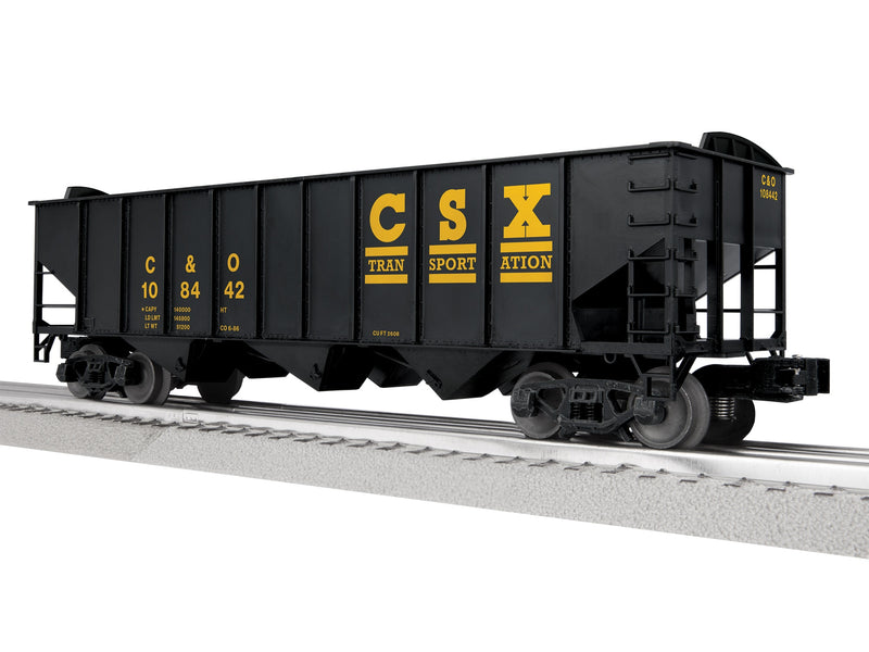 PREORDER Lionel 2-542229 O 3-Bay Hopper Peaked Ends - Scale 3-Rail - Ready to Run -- CSX C&O