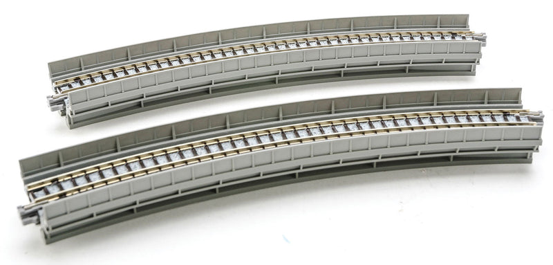 Kato Unitrack 20-540 - 381mm (15") Radius 30 Single Track Viaduct Curve Track [2 each], N Scale