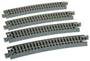 Kato  Unitrack 20-160 Curved Roadbed Track Section - Unitrack -- 15-Degree, 19" 481mm Radius pkg(4), N Scale