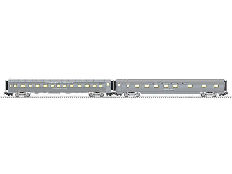 PREORDER Lionel O 2627110 3-Rail 21" Pullman 4-4-2, 10-6 Sleeper Set, Atchison Topeka & Santa Fe Set A Regal Court