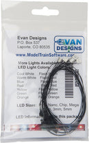 Evan Designs UM5 Mega Chip LED High Brightness SMD Style with 8" 20.3cm Wire Leads, Green 3/16 x 3/16 x 1/16" 5 x 5 x 2mm 7-19V AC or DC (5)