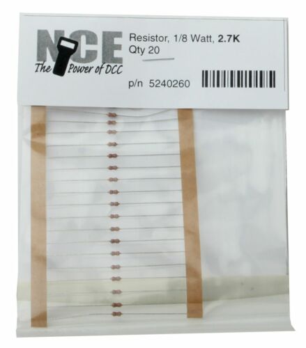NCE 7Kx20 2700 Ohm Resistor, 1/8 Watt (20)