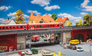 Faller HO 120581 Steel Urban Railway Bridge with Kiosk Abutments Kit, 14-3/16 x 6-5/16 x 3-15/16" 36 x 16 x 10cm