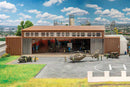 Faller HO 144111 Hangar with Helicopter Kit, Main Hangar: 21-9/16 x 15-3/8 x 3-13/16" 54.8 x 39 x 11.8cm
