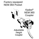 Kadee HO 54 NEM 363 European-Style Couplers, Extra Long (12.3mm, .484", 31/64") 1 Pair with NEM 363 to 362, Bolt-On 363 Ad
