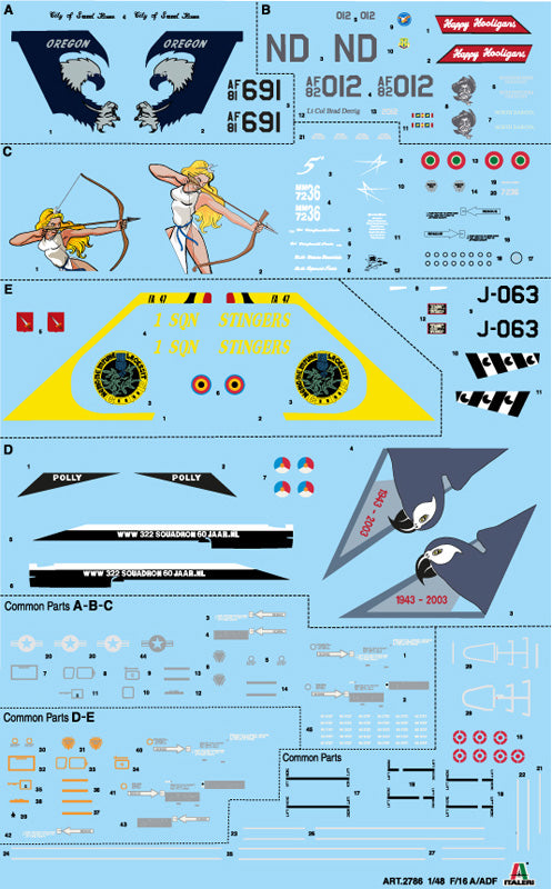 Italeri 2786 - SCALE 1 : 48 F-16 A Fighting Falcon