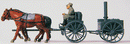 Preiser HO 16507 Former German Army WWII Horse-Drawn Transport Kit, Unpainted Field Kitchen with 2-Horse Hitch & Driver