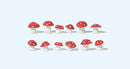Preiser 45241 Toadstool Mushrooms Red-White Caps (12)