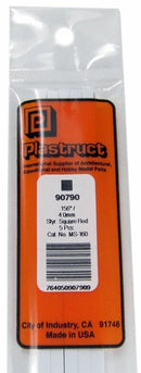 Plastruct 90790 MS-160 Solid Styrene Square Rod, .160" (10)